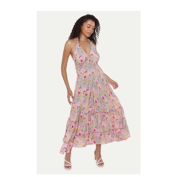 Raga Bagulaa Drawstring Halter Maxi Dress | Medium - Picture 1 of 6